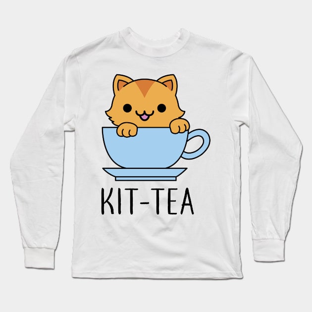 Kitten - Kit-Tea Long Sleeve T-Shirt by redbarron